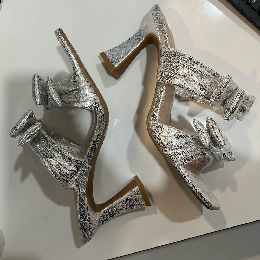 BCBGeneration Ramira Silver Women's Heeled Sandals